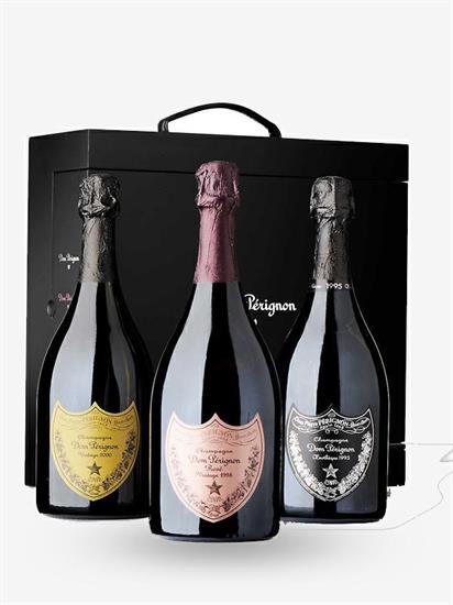 DOM PERIGNON COF.3 BOTT.P1 2000,ROSE'1998,OENOTHEQUE 95