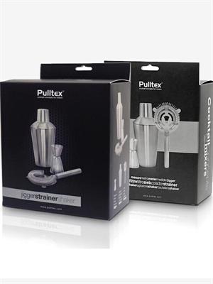 SET COCKTAIL 3 PEZZI PULLTEX DOSATORE STRAINER SHAKER